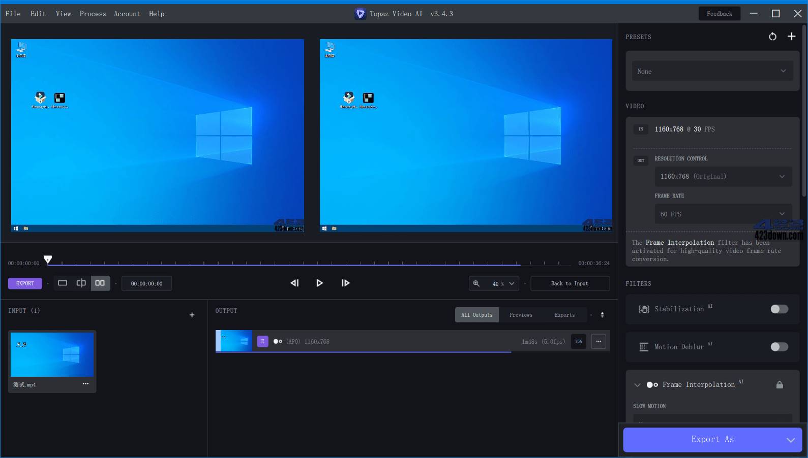 Topaz Video AI(免费视频增强工具) v6.1.0 / 6.2.0 英文便携版-颜夕资源网-第18张图片 Topaz Video AI(免费视频增强工具) v6.1.0 / 6.2.0 英文便携版-颜夕资源网-第18张图片