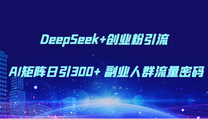 DeepSeek+创业粉引流 AI矩阵日引300+ 副业人群流量密码-颜夕资源网-第18张图片 DeepSeek+创业粉引流 AI矩阵日引300+ 副业人群流量密码-颜夕资源网-第18张图片
