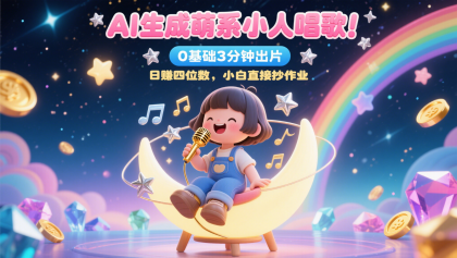 AI生成萌系小人唱歌!0基础3分钟出片,28个作品涨粉9万,日赚四位数,小白直接抄作业-颜夕资源网-第18张图片 AI生成萌系小人唱歌!0基础3分钟出片,28个作品涨粉9万,日赚四位数,小白直接抄作业-颜夕资源网-第18张图片