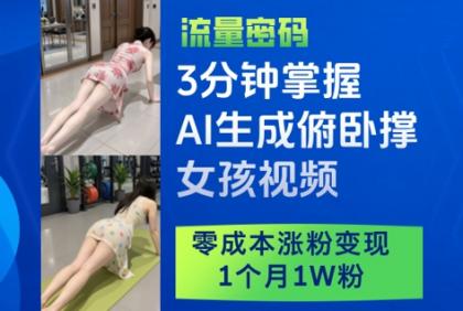 3分钟掌握AI生成俯卧撑女孩视频,零成本涨粉变现,1个月1W粉-颜夕资源网-第18张图片 3分钟掌握AI生成俯卧撑女孩视频,零成本涨粉变现,1个月1W粉-颜夕资源网-第18张图片