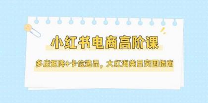 小红书电商高阶课,多店矩阵+卡位选品,大红海类目突围指南(更新5月)-颜夕资源网-第18张图片 小红书电商高阶课,多店矩阵+卡位选品,大红海类目突围指南(更新5月)-颜夕资源网-第18张图片