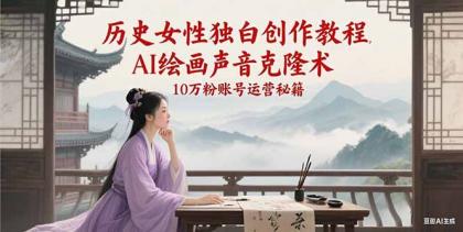 历史女性独白创作教程,AI绘画声音克隆术,10万粉账号运营秘籍-颜夕资源网-第18张图片 历史女性独白创作教程,AI绘画声音克隆术,10万粉账号运营秘籍-颜夕资源网-第18张图片