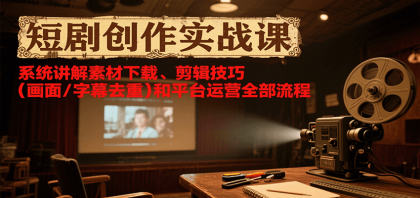 短剧创作实战课,系统讲解素材下载、剪辑技巧(画面/字幕去重)和平台运营全部流程-颜夕资源网-第18张图片 短剧创作实战课,系统讲解素材下载、剪辑技巧(画面/字幕去重)和平台运营全部流程-颜夕资源网-第18张图片
