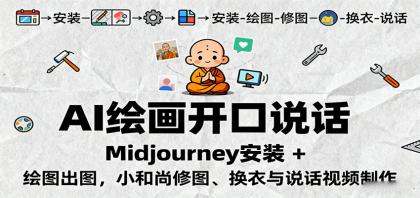 AI绘画开口说话,Midjourney安装 + 绘图出图,小和尚修图、换衣与说话视频制作-颜夕资源网-第18张图片 AI绘画开口说话,Midjourney安装 + 绘图出图,小和尚修图、换衣与说话视频制作-颜夕资源网-第18张图片