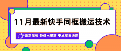 11月最新快手同框搬运技术,无需混剪 条条出爆款 安卓苹果通用-颜夕资源网-第18张图片 11月最新快手同框搬运技术,无需混剪 条条出爆款 安卓苹果通用-颜夕资源网-第18张图片