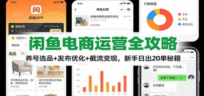 闲鱼电商运营全攻略：养号选品+发布优化+截流变现，新手日出20单秘籍-颜夕资源网-第16张图片