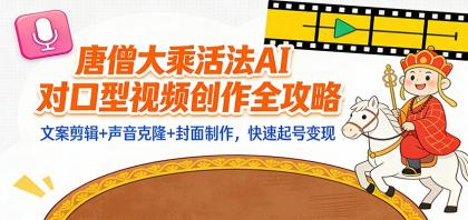“大乘活法”AI对口型视频创作全攻略：文案剪辑+声音克隆+封面制作，快速起号变现-颜夕资源网-第16张图片